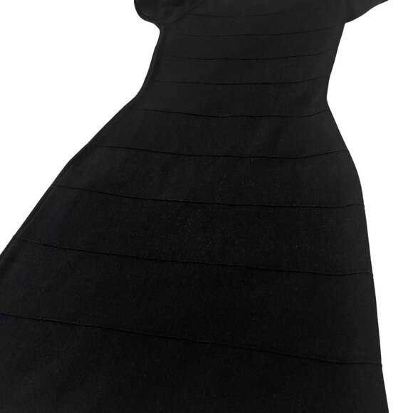 Max Studio Black Cap Sleeve Bandage Dress M Womens stretch - Picture 5 of 8